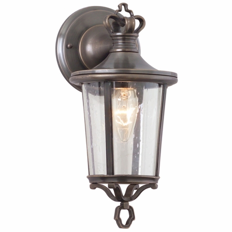B1381EB Troy Exterior Williamsburg Britannia English Bronze Small 1 Light Wall Lantern