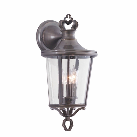 B1382EB Troy Exterior Williamsburg Britannia English Bronze Medium 3 Light Wall Lantern