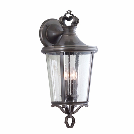 B1383EB Troy Exterior Williamsburg Britannia English Bronze Large 4 Light Wall Lantern