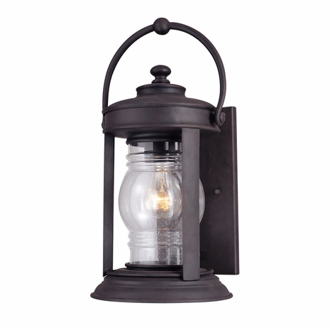 B1412NR Troy Exterior Station Square Natural Rust Medium 1 Light Wall Lantern