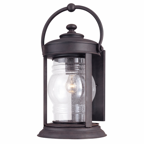 B1413NR Troy Exterior Station Square Natural Rust Large 1 Light Wall Lantern