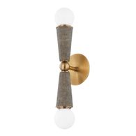 B1619-PBR Troy Lighting Dax 2Lt Wall Sconce with Patina Brass Finish