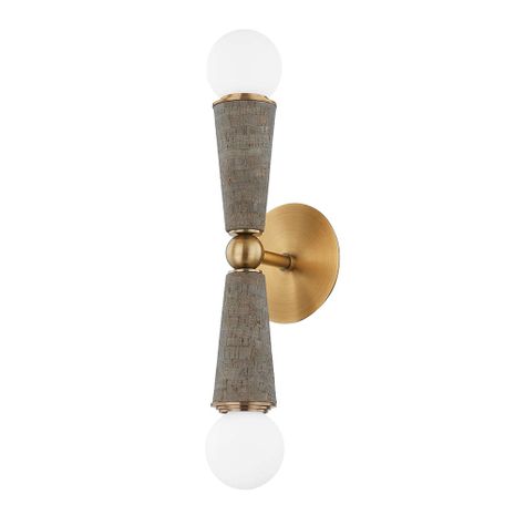 B1619-PBR Troy Lighting Dax 2Lt Wall Sconce with Patina Brass Finish