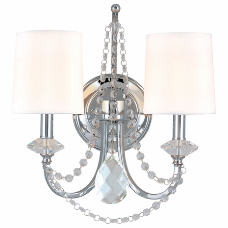B1640PC Troy Fountainbleau Small Polish Chrome 2 Light Wall Sconce