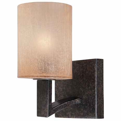 B1731ABZ Troy Interior Austin Sconce 1Lt Hand-Worked Iron Wall Mount Bath in Antique Bronze Finish