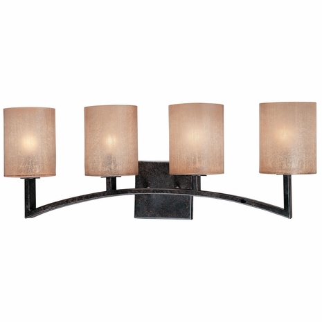 B1734ABZ Troy Interior Austin Sconce 4Lt Hand-Worked Iron Wall Mount Bath in Antique Bronze Finish