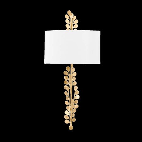 B1825-VGL Troy Lighting Adrienne 2Lt Wall Sconce with Vintage Gold Leaf Finish