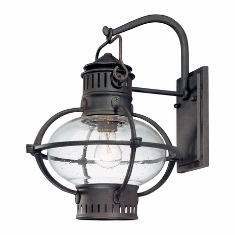 B1873BB Troy Exterior Portsmouth Boston Bronze with Rust Accents Large 1 Light Wall Lantern