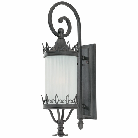 B1893Fbk Troy Lighting Lombard 1Lt Wall Lantern In Forged Black