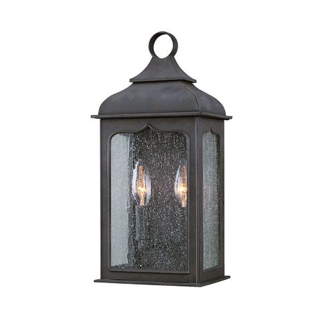 B2010-TBZ Troy Lighting Henry Street 2Lt Exterior Wall Sconce with Textured Bronze Finish