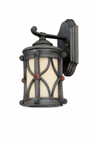 B2071ANB Troy Lighting Woodridge 1 Light Mini Wall Lanter in Ancient Bronze Finish