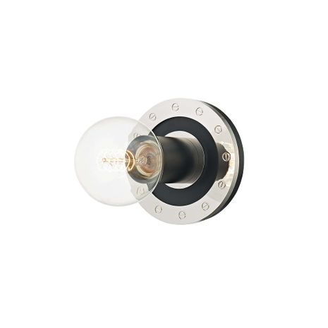 B2081-PN/SBK Troy Lighting Teo Bath and Vanity 1 Lt with Polished Nickel/Soft Black Finish