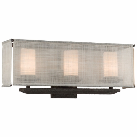B2203WB Troy Raffia Large Weathered Bark 3 Light Bath