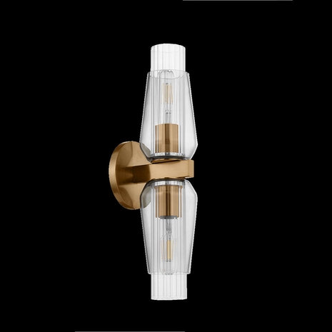 B2218-PBR Troy Lighting Rex 2Lt Wall Sconce with Patina Brass Finish
