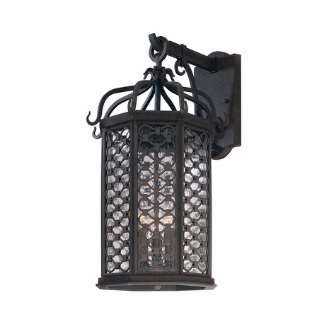 B2373-TRN Troy Lighting Los Olivos 3Lt Exterior Wall Sconce with Textured Iron Finish