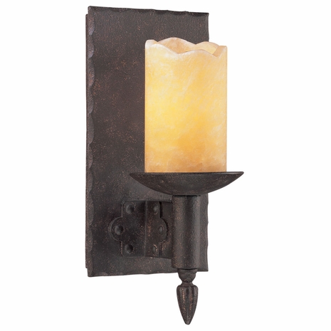 B2581 Troy Interior Academy Sconce 1Lt Hand-Worked Iron Wall Mount in Weathered Rust Finish