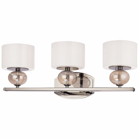 B2853 Troy Lighting Fizz 3 Light Wall Bath in Polished Nickel Finish