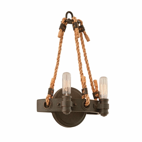 B3122 Troy Shipyard Bronze Pike Place 2Lt Wall Sconce
