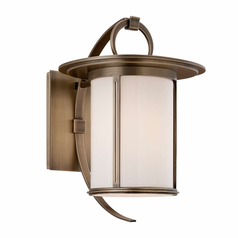 B3242 Troy Exterior Wright Antique Brass Medium 1 Light Wall Lantern