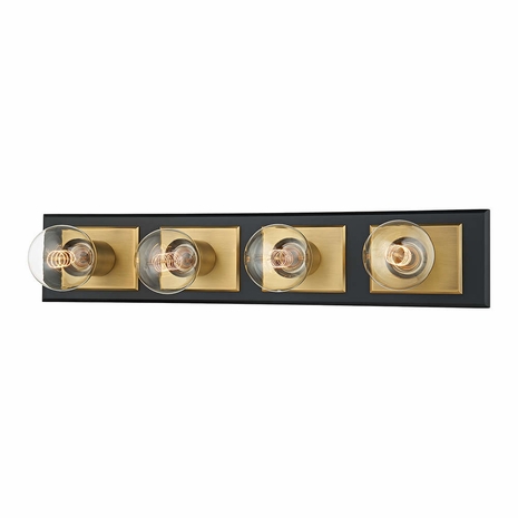 B3544-PBR-SBK Troy Patina Brass/Soft Black Runyan 4 Light Bath Bracket