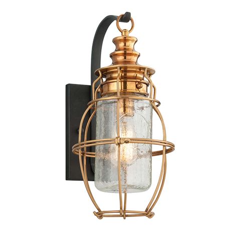 B3572-OL Troy Lighting Little Harbor 1Lt Exterior Wall Sconce with Old Brass Finish