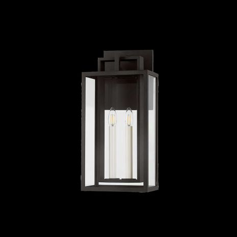 B3620-TBK Troy Lighting Amire 2Lt Exterior Wall Sconce with Textured Black Finish
