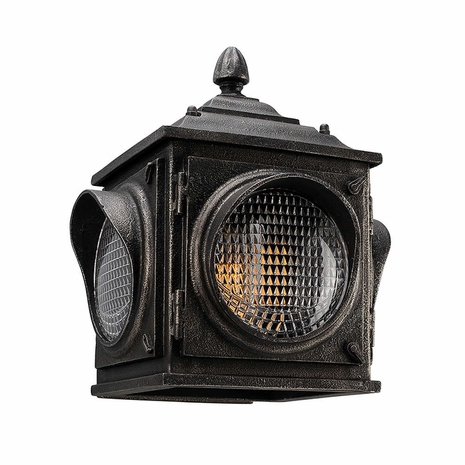 B4502 Troy Solid Aluminum Exterior Main Street 1Lt Wall Medium with Aged Pewter Finish