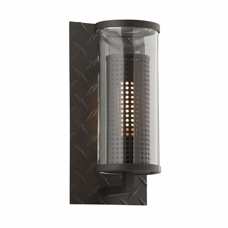 B4621TBZ Troy Solid Aluminum Exterior Murdoch 1Lt Wall Small with Textured Bronze Finish