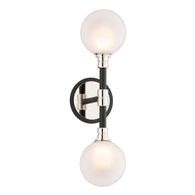 B4822-TBK/PN Troy Lighting Andromeda 2Lt Wall Sconce with Textured Black & Polish Nickel Finish