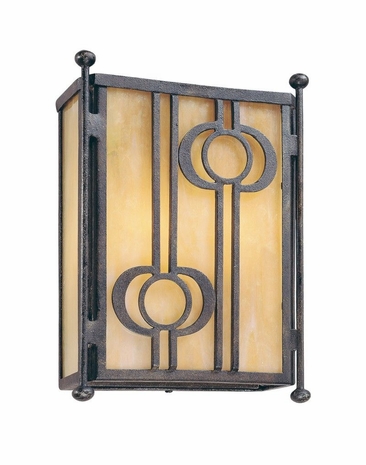 B5034FI Troy Lighting Aberdeen 2 Light Wall Pocket Lante in Fired Iron Finish