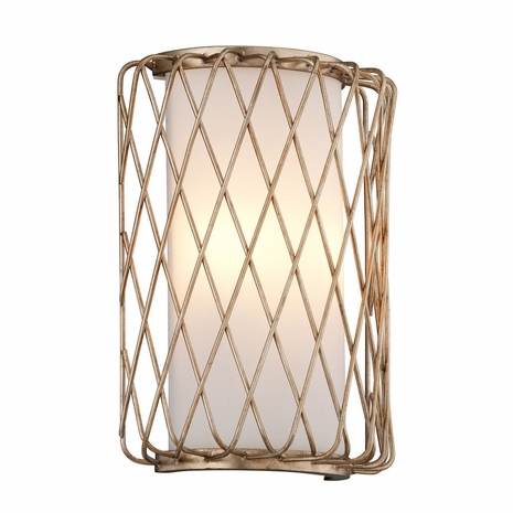 B5631 Troy Hand-Worked Iron Interior Hideaway 1Lt Wall Sconce with Champagne Leaf Finish