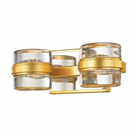 B5682 Troy Gold Leaf Splash 2Lt Wall Bath Gold Leaf