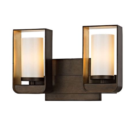 B5702 Troy Lighting Escape Bath and Vanity 2 Lt with Bronze With Gold Leaf Accent Finish