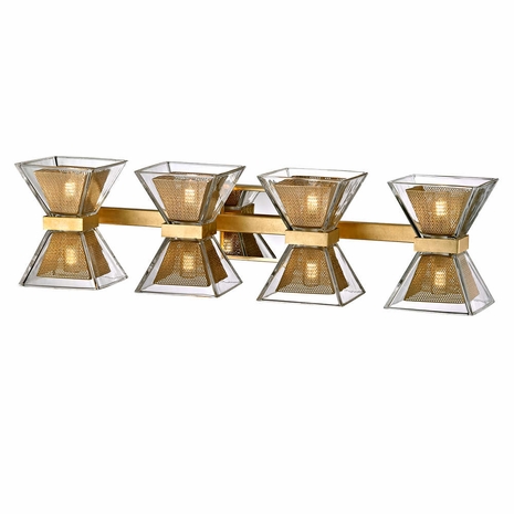 B5804 Troy Gold Leaf Expression 8Lt Wall Bath Gold Leaf