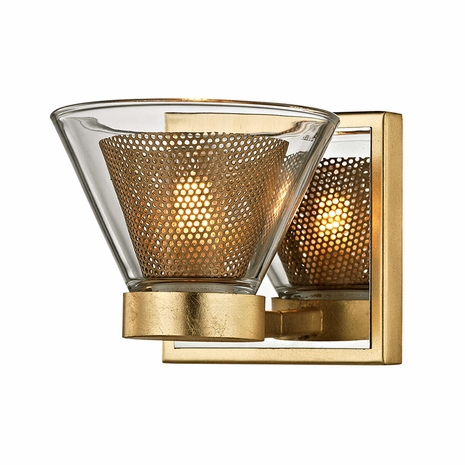B5821 Troy Gold Leaf Wink 1Lt Wall Bath Gold Leaf