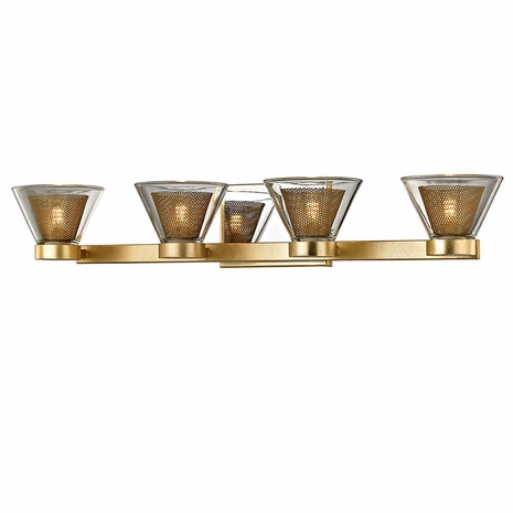 B5824 Troy Gold Leaf Wink 4Lt Wall Bath Gold Leaf