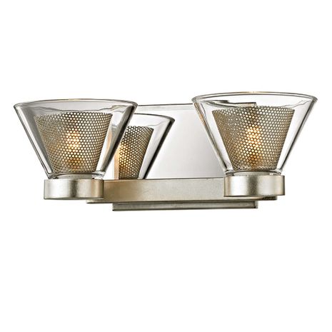 B5832 Troy Lighting Wink Bath and Vanity 2 Lt with Silver Leaf Finish