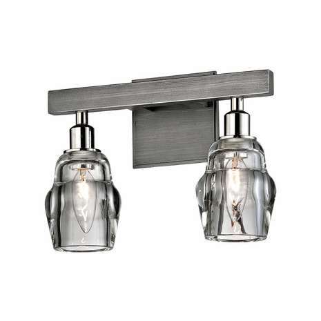 B6002-GRA/PN Troy Lighting Citizen Bath and Vanity 2 Lt with Graphite And Polished Nickel Finish