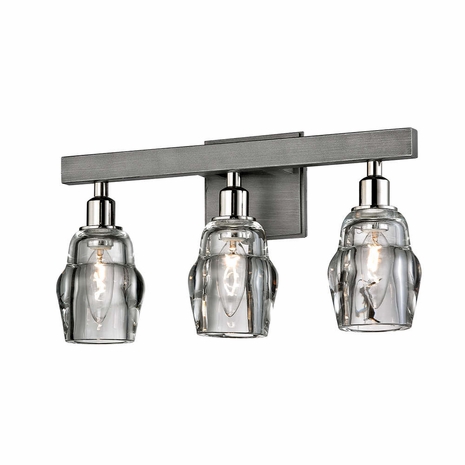 B6003-GRA/PN Troy Lighting Citizen Bath and Vanity 3 Lt with Graphite And Polished Nickel Finish
