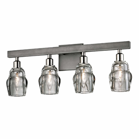 B6004-GRA/PN Troy Lighting Citizen Bath and Vanity 4 Lt with Graphite And Polished Nickel Finish