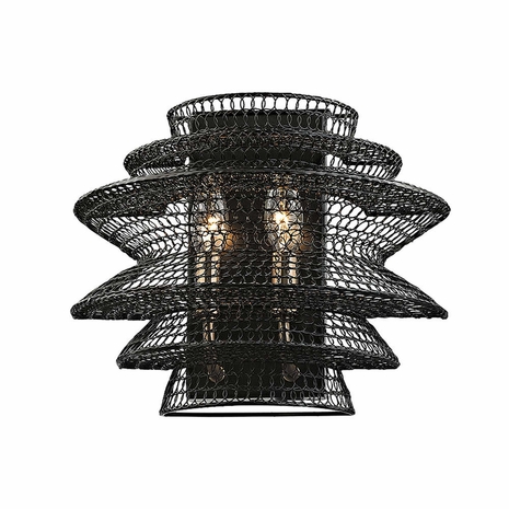 B6012-SBK Troy Lighting Kokoro 2Lt Wall Sconce with Soft Black Finish