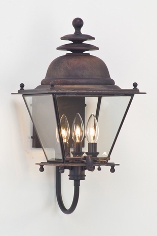 B6032NR Troy Lighting Brookline 3 Light Wall Lantern in Natural Rust Finish
