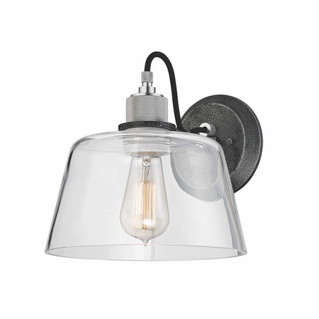 B6151 Troy Old Silver & Polished Aluminum Audiophile 1Lt Wall Sconce
