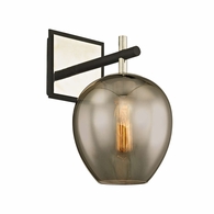 B6211-TBK/PN Troy Lighting Iliad 1Lt Wall Sconce with Textured Black & Polish Nickel Finish