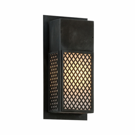 B6571CB Troy Solid Brass Exterior Ibiza 1Lt Wall with Charred Bronze Finish