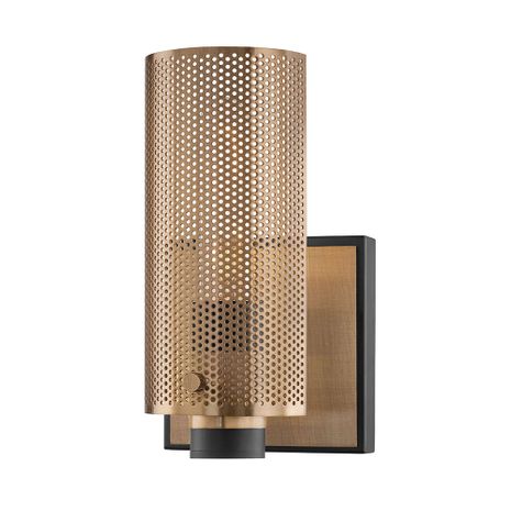 B6871 Troy Lighting Pilsen 1Lt Wall Sconce with Modern Bronze And Aged Brass Finish