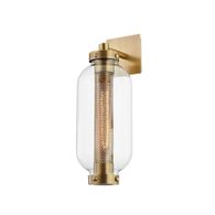 B7031-PBR Troy Lighting Atwater 1Lt Exterior Wall Sconce with Patina Brass Finish