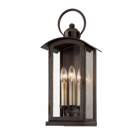 B7442-VBZ Troy Lighting Chaplin 3Lt Exterior Wall Sconce with Vintage Bronze Finish