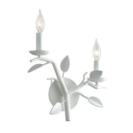 B7622-GSW Troy Lighting Aubrey 2Lt Wall Sconce with Gesso White Finish