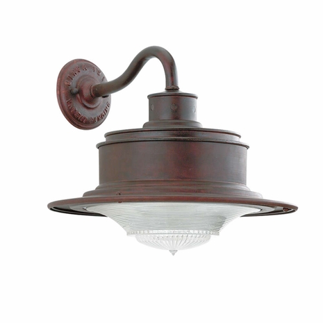 B9390OR Troy Hand-Forged Iron Exterior Old Rust South Street 1Lt Wall Downlight Small